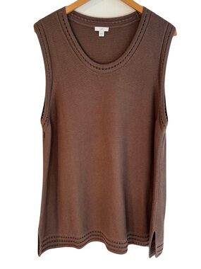 J Jill Brown Knit Sweater Tank Top XL